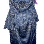 NWT Mandalay Grey Silver Beaded Sequin Lace Mini Cocktail Evening Dress Womens 2 Gray Photo 0