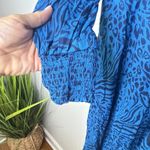 Reformation NWT  Allegra Midi Dress Size‎ 4 Vixen Blue Animal Print Long Sleeve Photo 5