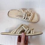 ZARA Beige Rope Knot Slip On Sandals Slides Womens 9 Beachy Nautical Shoes Photo 5