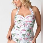 Marilyn Monroe  Yacht & Smith Flamingo Print One Piece Swimsuit Photo 0