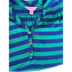 Lilly Pulitzer Green and Blue Striped Blouse 100% silk size XS Photo 5