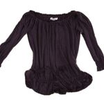 William Rast  Purple Off Shoulder Blouse Boho Shirt Photo 2