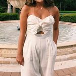 ASTR Cream Strapless Jumpsuit  Photo 0