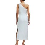Madewell One-Shoulder Midi Dress White Linen & Viscose Size 00 wedding coastal Photo 7