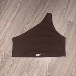 Set Active x Justine Skye Sportbody Dark Brown One Shoulder Sports Bra Photo 0