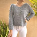 Boutique Gray Knit Cropped top Photo 0