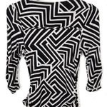 Anthropologie  Vanessa Virginia Lena Wrap Dress Black White Stretch Rayon Small Photo 12