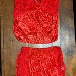 Red charmeuse & lace sleep cami short set L XL Photo 0