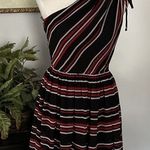 Miss Sixty One Shoulder Elastic Waist Striped Print A-Line Skirt DRESS Size 2 Photo 0