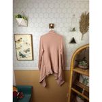 Elan  Light Pink Open Front Draped Ribbed Cardigan - Size - Large Photo 2