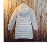 Michael Kors  Women White Packable Down Puffer Coat Removable Hood Long Jacket M Photo 3
