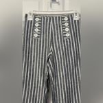 Striped Gray Straight Leg Pants Blue Size XS Photo 2