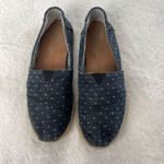 Toms Espadrille Alpargata Dot Chambray Slip On Shoes Womens 6.5 Black Rope Sole Photo 2