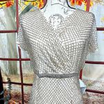 Mac Duggal  Beaded Butterfly Sleeve Column Gown - Nude Silver - size 8 Photo 4