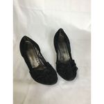 Libby Edelman  Women Suede Ballet Wedge Shoe Sz.10M Black EUC Photo 2