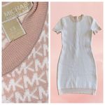 Michael Kors Bodycon Dress Blush Pink MK Logo Preppy XS Stretch Photo 1