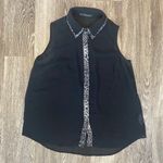 Maurice's Womens Black Sheer Button Up Sleeveless Shirt - 0 Photo 0