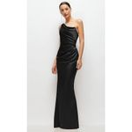 After Six  Black One Shoulder Ruched Long Formal Evening Gown Dress Size 8 Photo 9