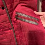 Pendleton Cute  cranberry quilted faux leather trim jacket pockets snaps lined Photo 6