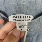 Athleta Light Blue Cabo Linen 4" Short Pull-On Drawstring Pockets Women's 6 Photo 3