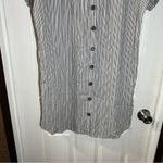 Sanctuary  Black/White Striped Split V Neck Button Front Dress size XS Photo 5