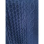 Royal Blue Textured Cable Knit Full Zip Hoodie Jacket Women's Size L Cozy Size L Photo 1