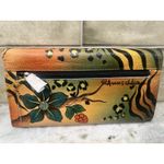 Anuschka Women's Wallet Floral Leopard Tiger Design Trifold Credit Bills Coins Photo 1