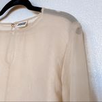 Weekday  Sheer Cream Gold Crewneck Blouse Size Small Photo 1