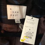 A New Day Womens Brown & Blue Plaid Long Trench Coat Wool Blend Size S Photo 2