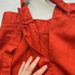 Banana Republic NWOT  Orange A-Line Mini Skirt linen blend Tie Front size 16 Photo 3