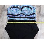 XOXO Blue Novelty Trim 1pc Sweetheart Strapless Swimsuit sz MEDIUM Photo 5