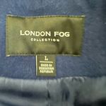 London Fog Women's Navy Trench Coat Sz L Wool Blend Hooded Winter preppy Jacket Photo 7