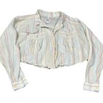 BDG  Urban Outfitters Striped Cropped Button Down Shirt Sz S Photo 2