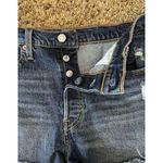 Levi's  501 Women's 29W Button Fly High Rise Jean Shorts Dark Wash Raw Hem Photo 2