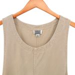 Amy K Su AKS Tencel Pinafore Jumper Maxi Buttoned Pockets Tan Light Brown Dress Size M Photo 1