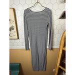 Free People  Beach Black and White Bodycon Midi Henley Dress - Size - Medium Photo 3