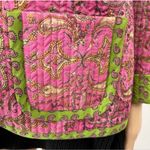 Provence d'amour Women Reversible Floral Jacket 100% Cotton Pink Green Size S Photo 7