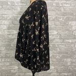 All in Favor  Black Print Faux Wrap Blouse Photo 2