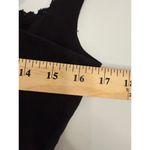 o.p.t Marina 100% Linen Minimalist Lace Trim Elegant Black Tea Length Dress 6 Size M Photo 3