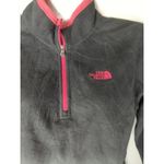 The North Face Black & Cerise Pink Heather Glacier 1/4 Zip Fleece Jacket Size S Photo 2