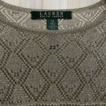 Lauren Ralph Lauren Metallic Knit Sweater Top Size M Silver Size M Photo 4
