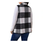 BUFFALO PLAID WATERFALL COLLAR VEST BLACK WHITE WOMEN SIZE SMALL Photo 2
