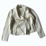 Vince  Off-White Fringe Tweed Moto Blazer Jacket Size Medium Photo 1