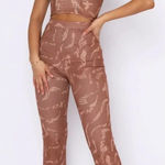 White Fox Boutique  Find My Own Way‎ Pants Cappuccino Whirl Print Medium Photo 0