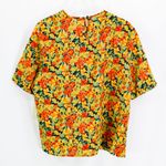 LAUREN LEE Black Orange Vintage 1990's Floral T Photo 6