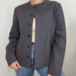Jones New York Gray Collarless Button Front Blazer Jacket Size 8 Photo 0