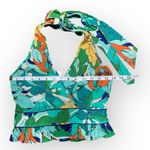 Band of Gypsies NWT Vera Green Floral Halter Crop Top Boho Blouse XS Photo 4