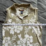 Havana Jack's Cafe Green and White Hawaiian Floral Tank Top Polo Shirt Sz Small Photo 5
