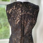 Forever 21 Vintage Y2K F21 Black Lace Gold Metallic Structured Party Dress Medium Photo 3