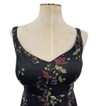 Urban Outfitters  Mikayla Floral Midi Dress Cat Print‎ Satin Black Size Small Photo 3